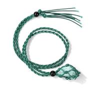 Collier avec pendentif en pierre de chanvre et corde tissée à la main - Pierre de naissance - Style européen et américain - Pour homme et femme, 45cm, Pierre Bois, Cristal