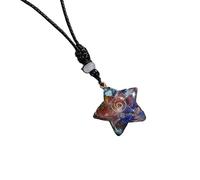 Collier avec pendentif en résine et cristal naturel avec symbole d'énergie - Bijou chakra fait main pour la méditation et les cadeaux, One Size, Pas de gemme