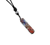 Collier avec pendentif en résine et cristal naturel avec symbole d'énergie - Bijou chakra fait main pour la méditation et les cadeaux, One Size, Pas de gemme