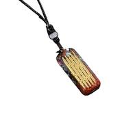 Collier avec pendentif en résine et cristal naturel avec symbole d'énergie - Bijou chakra fait main pour la méditation et les cadeaux, One Size, Pas de gemme