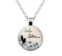 Collier avec pendentif en verre « Always My Sister, Forever My Friend », « Sister », « Best Friends » - Cadeau d'amitié pour femme, Verre