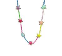 Collier avec pendentif étoile arc-en-ciel, chaîne de poignet élégante, bijou en perles légères pour un usage quotidien, des occasions spéciales, chaîne de poignet festive en dopamine, necklace, comme