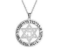 Collier avec pendentif étoile de David hébreu six hommes en forme d'étoile de David Collier Judaïque Six Mans Star Bijoux pour homme Femme Étoile de Mégan Judaique Israël Bijoux