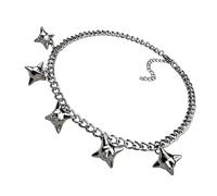 Collier avec pendentif étoile géométrique à huit côtés sans date, chaîne en alliage poli solide, chaîne de clavicule, breloque pour femmes, symbole de protection