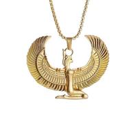 Collier avec pendentif exquis de la déesse égyptienne antique Isis déploie ses ailes pour femme, style hip-hop, tendance, punk, cadeau