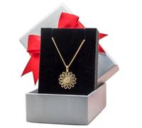 Collier avec pendentif fleur en véritable plaqué or avec chaine de 45cm