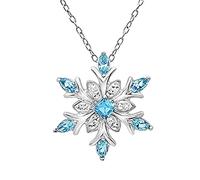 Collier avec pendentif flocon de neige en cristal pour femme et fille - Cadeau de fête en zircon - Collier tendance pour filles, taille unique, Verre Cuir Métal Verre Corail Cuir Métal