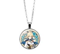 Collier avec pendentif Game Genshin Impact Bennett Hu Tao Rasoir Sayu Kaedehara Kazuha Cosplay Bijoux Pendentif en verre pour femme, Verre