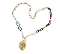 Collier avec pendentif géométrique blanc demi-cercle pour femmes et filles, adjustable, Zircone cubique