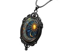 Collier avec pendentif gothique, collier gothique, bijoux pour femme, collier avec pendentif bijoux gothiques Luna Sole Stella - collier de bijoux gothiques pour Noël du Nouvel An