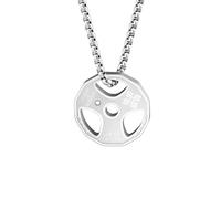 Collier avec pendentif haltère en acier inoxydable avec plaque de poids pour homme, taille unique, Comme décrit, Comme décrit.