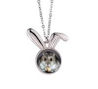 Collier avec pendentif hamster, rat, animal de compagnie, mignon, mange, lapin, bijou cadeau