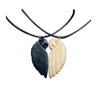 Collier avec pendentif hibou en bois pour couple, 2 pièces, puzzle hibou, collier avec pendentif hibou, collier assorti pour lui et pour elle, bijoux mignons en forme d'animaux, (Black, 3.6X1.5cm)