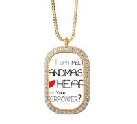 Collier avec pendentif « I Can Melt My Grandma's Heart Nana » avec strass Doré