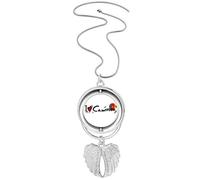 Collier avec pendentif « I Love Cameroun » avec motif drapeau et cœur
