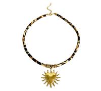 Collier avec pendentif imprimé léopard tendance en acier inoxydable et câble en corde souple chaîne de cou mode couleur chaîne cadeau usure confortable, taille unique, Comme décrit, Comme décrit
