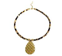 Collier avec pendentif imprimé léopard tendance en acier inoxydable et câble en corde souple chaîne de cou mode couleur chaîne cadeau usure confortable, taille unique, Comme décrit, Comme décrit