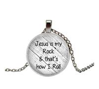 Collier avec pendentif « Jésus is my rock music », « This is how I roll the necklace Faith », 4