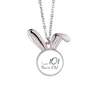 Collier avec pendentif lapin avec inscription « I am 101 years old age »