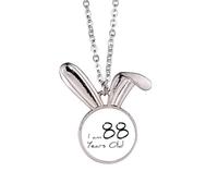 Collier avec pendentif lapin avec inscription « I am 88 years old age »