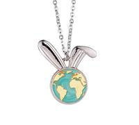 Collier avec pendentif lapin bleu océan jaune