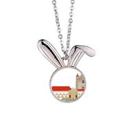 Collier avec pendentif lapin du Portugal Coimbra National Landmark Building