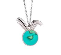 Collier avec pendentif lapin en forme d'île en forme d'océan