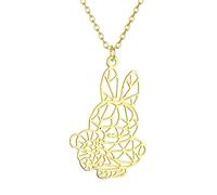 Collier avec pendentif lapin et ours en peluche origami mignon pour les amoureux des animaux - Cadeau d'anniversaire pour filles