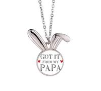 Collier avec pendentif lapin « Got It From My Papa » pour enfants