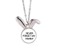 Collier avec pendentif lapin « Never Forget My Monitor » pour remise de diplôme