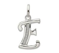 Collier avec pendentif lettre E en argent sterling 925 poli pailleté 12 mm pour femme