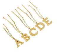Collier avec pendentif lettre initiale de A à Z pour homme et femme, design creux avec pendentif en forme de grande lettre avec zircon épais, bijou tendance, 50CM, Autre