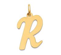 Collier avec pendentif lettre R en or jaune massif 10 carats pour femme