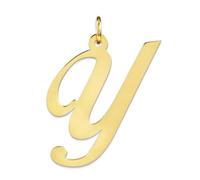 Collier avec pendentif lettre Y en or jaune massif 10 carats pour femme