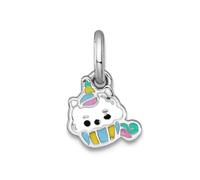 Collier avec pendentif licorne en argent sterling 925 plaqué rhodium 8 mm