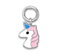 Collier avec pendentif licorne en émail plaqué rhodium 8,5 mm