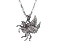 Collier avec pendentif licorne rétro mythologie grecque Ailes de Pégase Style punk Tendance Bijoux Cadeau pour homme et femme