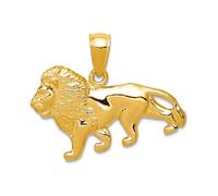 Collier avec pendentif lion en or 10 carats mesurant 21 x 24 mm de large Bijoux pour femme