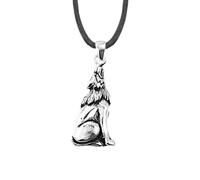 Collier avec pendentif loup hurlant en argent sterling 925 massif pour homme, taille unique, Argent sterling, Pas de gemme