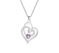 Collier avec pendentif « Love Forever » avec pierre de naissance pour femme, anniversaire ou anniversaire pour femme, mère et fille « Your Love Forever », Métal, No Gemstone