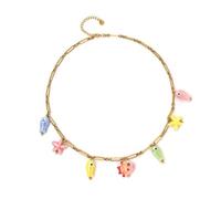 Collier avec pendentif marin en acier inoxydable robuste avec ajustement confortable Céramique Quotidien Loisirs Accord Chaîne Collier, taille unique, Comme décrit, Comme décrit