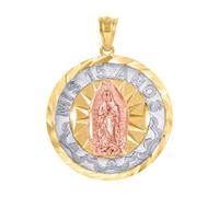 Collier avec pendentif Mary Mis 15 Anos en or 10 carats tricolore 32 mm x 24,5 mm pour femme