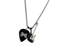 Collier avec pendentif médiator de guitare robuste en acier inoxydable - Accessoire de bijoux pour les fans de punk rock et les amateurs de mode