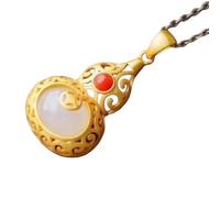 Collier avec pendentif Nanhong en jade blanc et jade vert - Style national - Héritage - Surface du sable