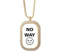 Collier avec pendentif « No Way Negativity » - Bijou doré en cristal de diamant
