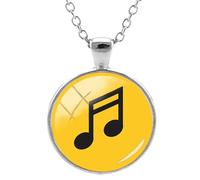 Collier avec pendentif note de musique en forme de cabochon en verre à faire soi-même - Bijoux en alliage de couleur, nan