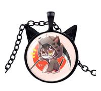 Collier avec pendentif oreilles de chat Kawaii Angels of Death Isaac Foster Zack Rachel Gardner Ray Cosplay Long collier pour fans, Verre