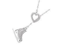 Collier avec pendentif patins à glace orné de cristaux scintillants dans des couleurs vives avec des motifs de dessins animés jeunes pour Collier avec breloque chaussure de patinage en cristaux