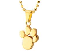 Collier Avec Pendentif Patte Dorée, Bijou en Acier Pour Amoureux des Animaux, Chaîne Avec Charme Patte