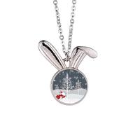 Collier avec pendentif Père Noël, flocon de neige, arbre de Noël, lapin, cadeau